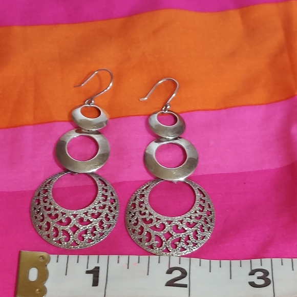 Vintage Sterling Silver Filigree Cascade Earrings - Picture 12 of 14